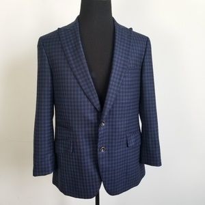 Robert Graham Navy Checkered Wool/Cashmere Blazer